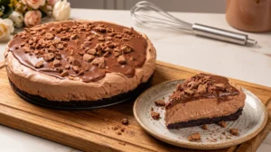 Tarta Mousse de Chocolate con Base de Galleta y Alpino